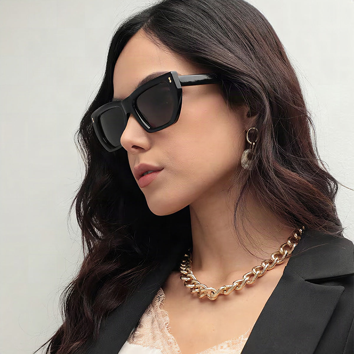 Gafas de sol hexagonales para mujer con protección UV