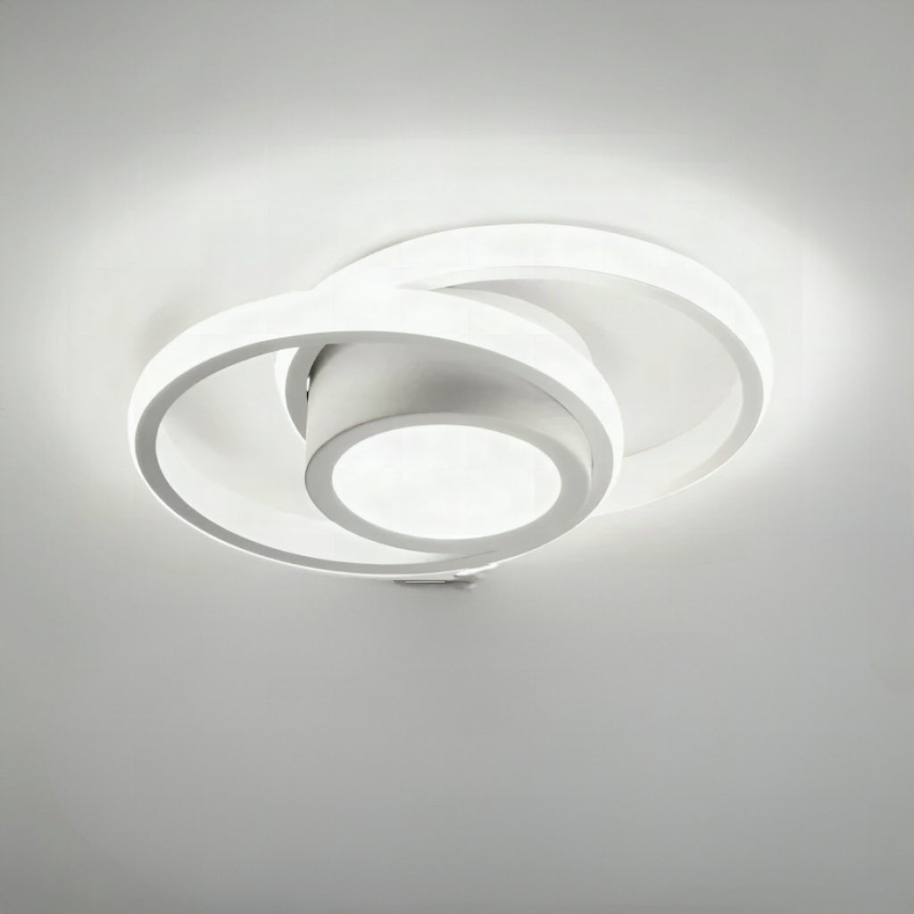 Lámpara de techo LED moderna de dos anillos
