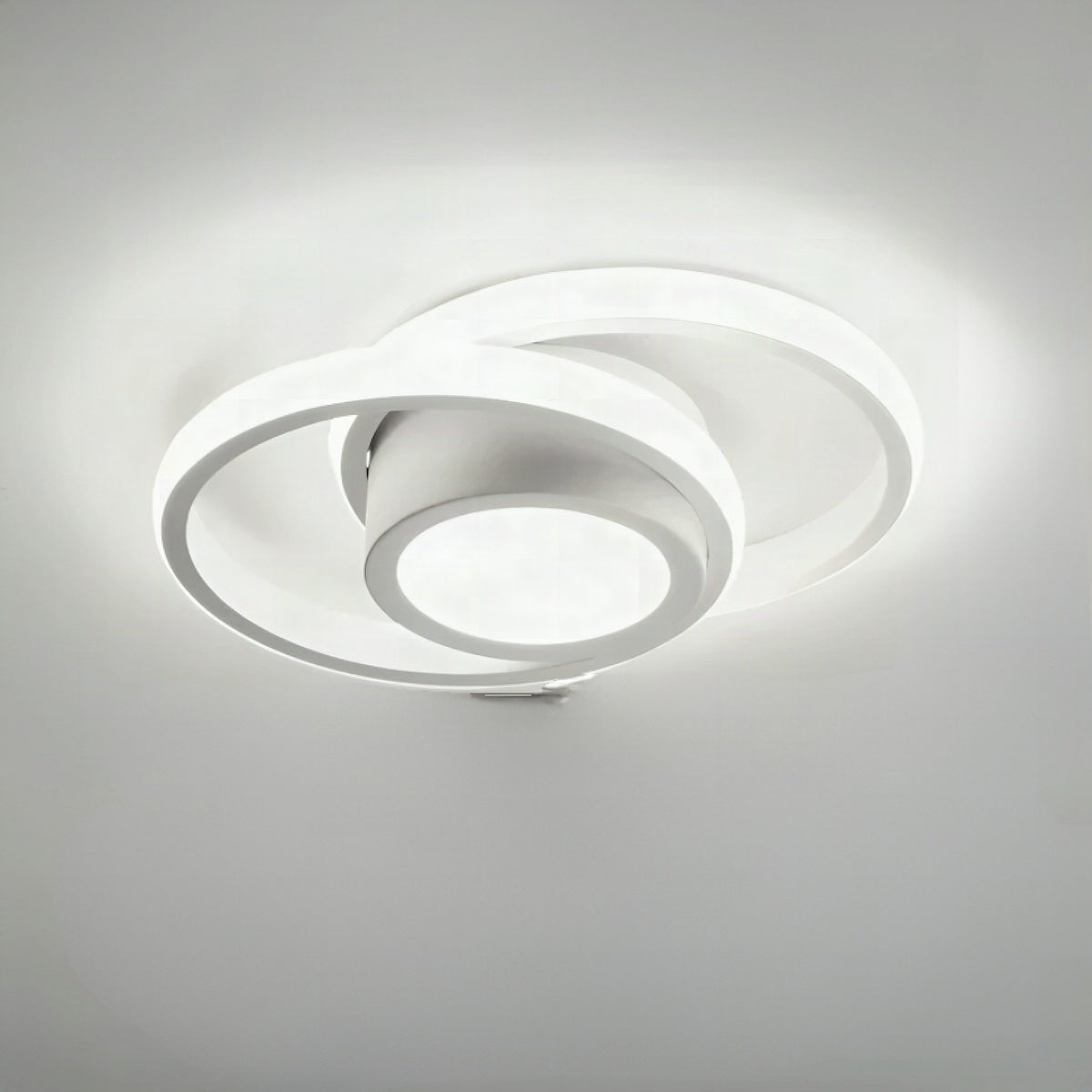 Lámpara de techo LED moderna de dos anillos