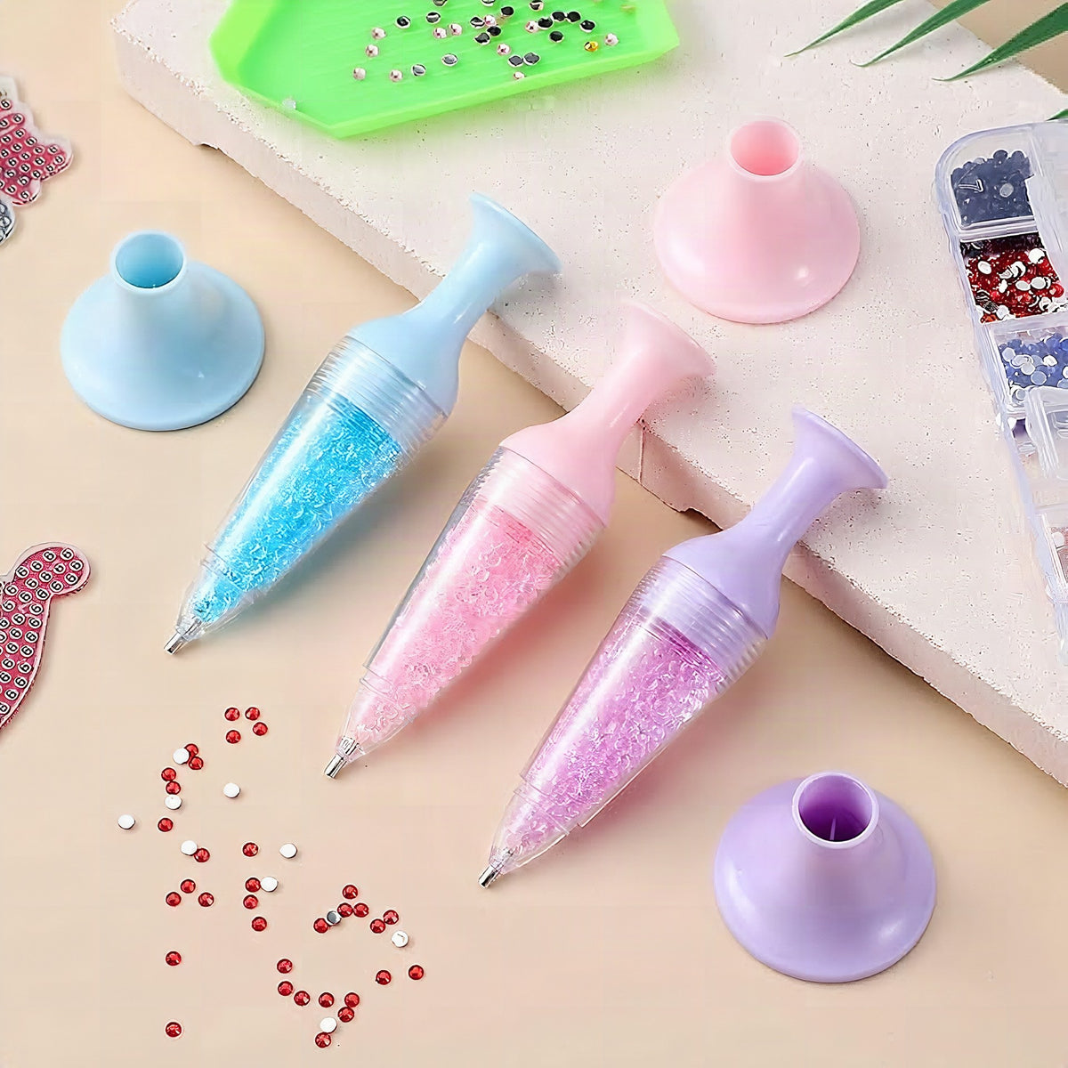 Kit de herramientas para diamond painting con bolígrafos brillantes