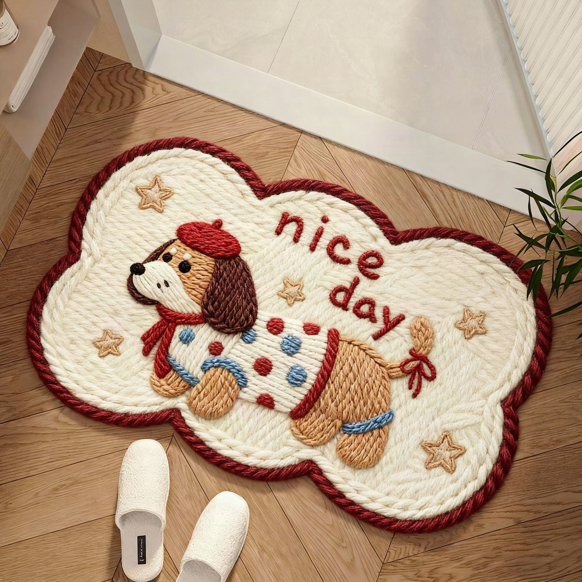 Alfombra decorativa con diseño de perro adorable