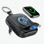 Cargador inalámbrico portátil con batería integrada y pantalla LCD