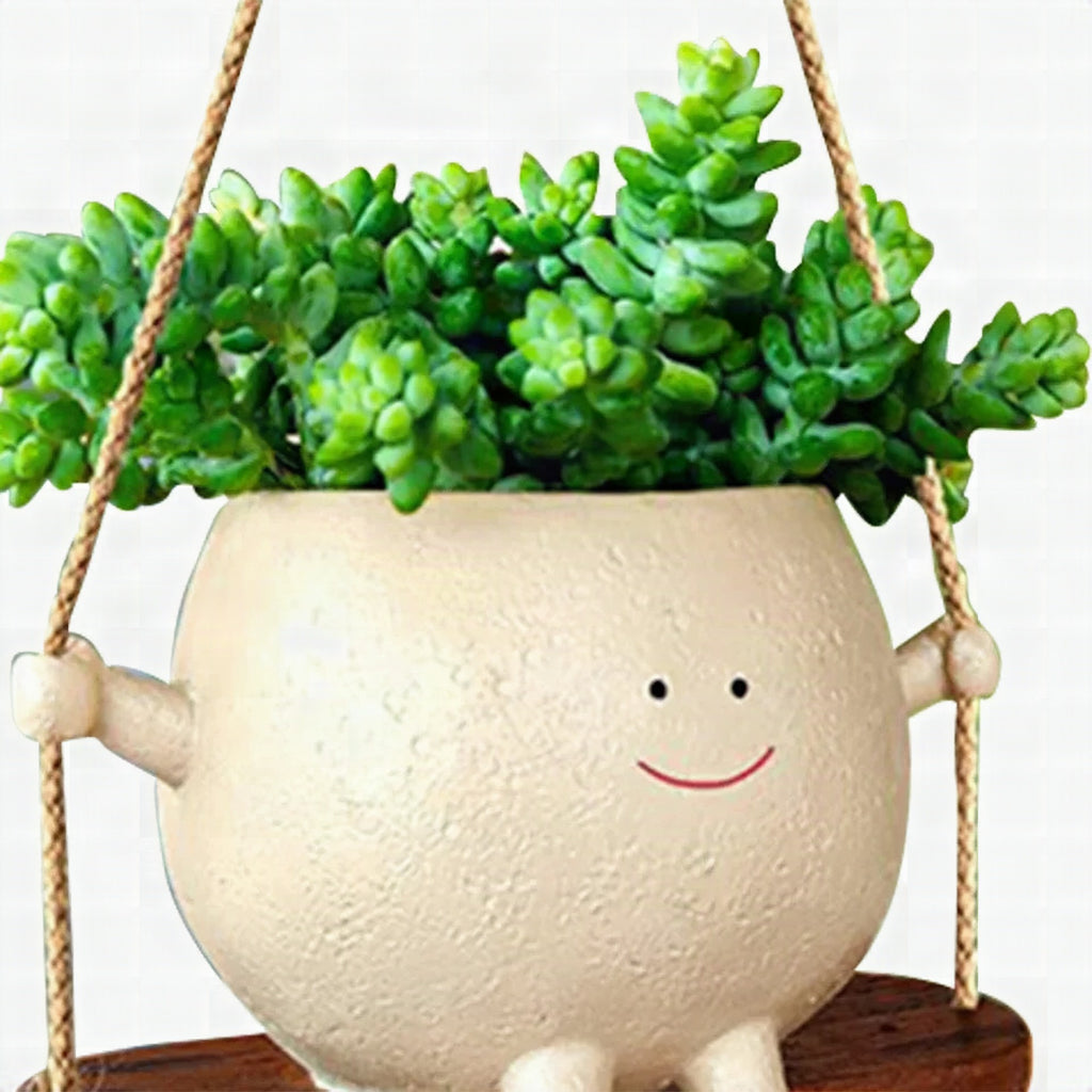 Maceta colgante Happy Buddy con diseño divertido