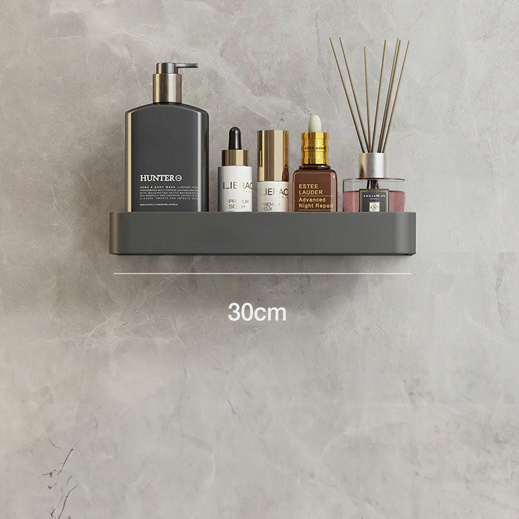 Estantería de baño gris moderna con barra para toallas opcional