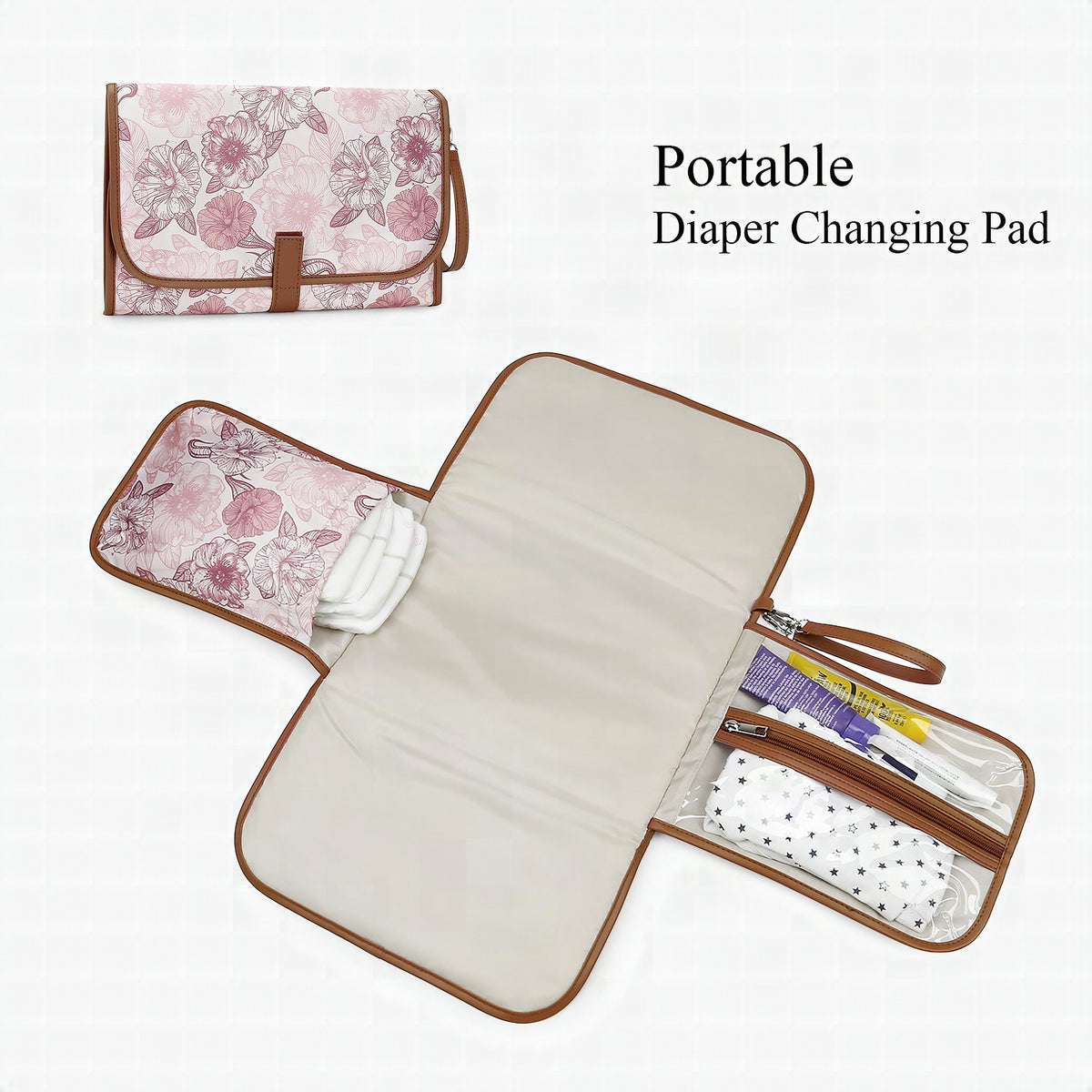 Cartera elegante con estampado floral