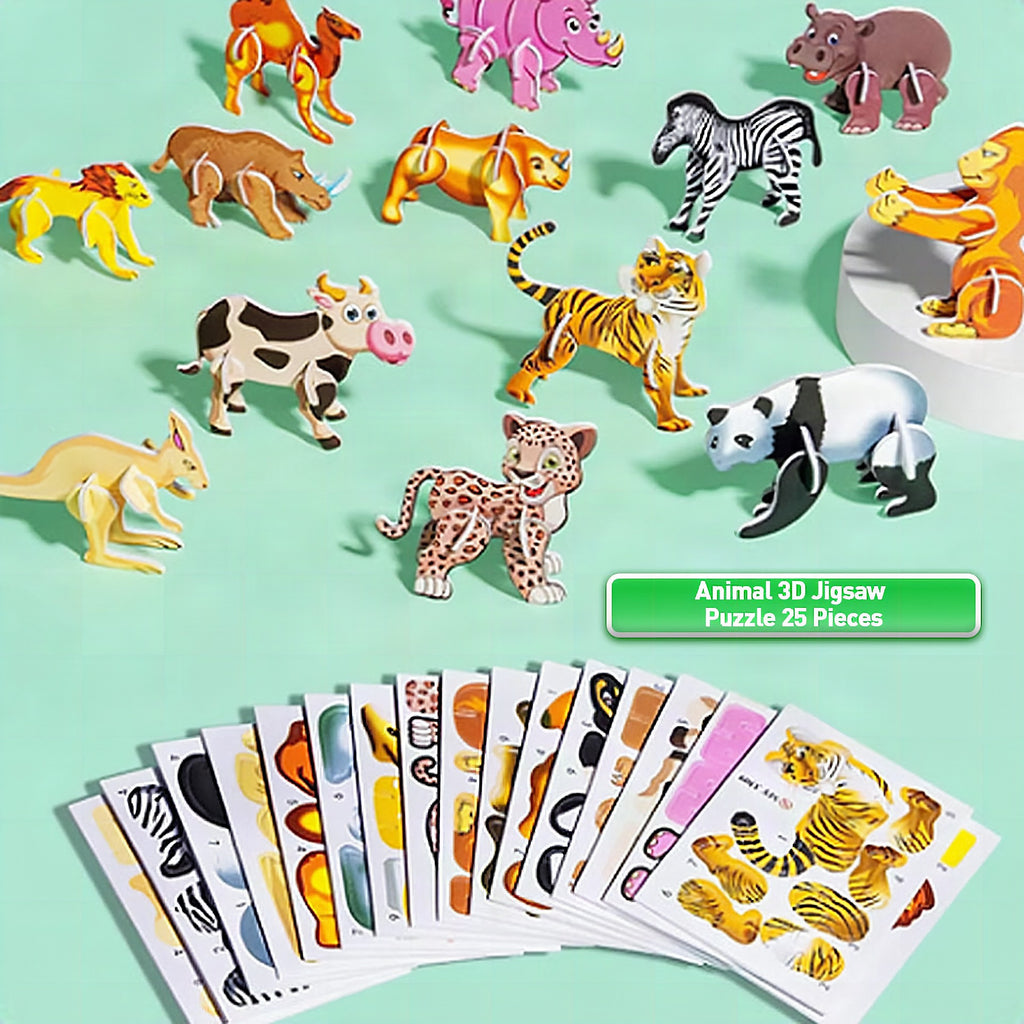 Puzzle 3D de animales y dinosaurios para niños
