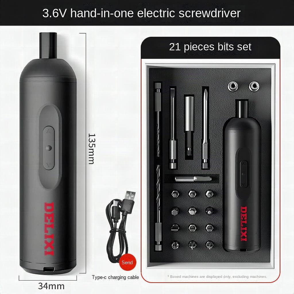 Atornillador eléctrico recargable Turbo con accesorios