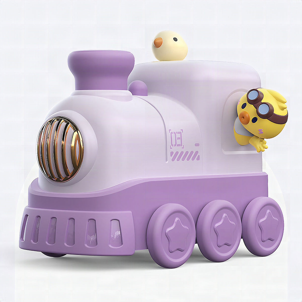 Tren animado interactivo con sonidos y movimiento