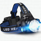 Linterna frontal LED recargable con zoom y resistencia al agua