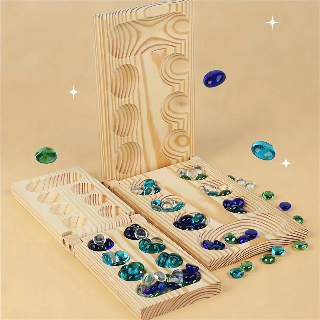 Juego de mesa Mancala de madera natural