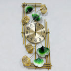 Reloj de pared artístico con hojas de ginkgo