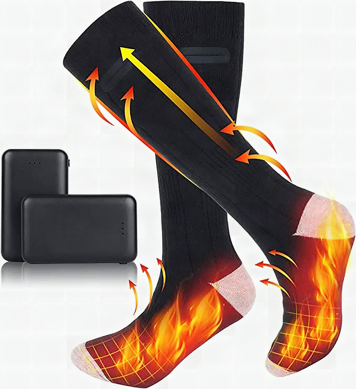 Calcetines térmicos recargables con temperatura ajustable