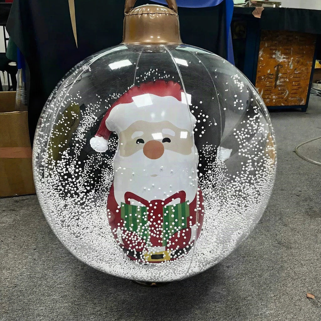 Bola navideña hinchable colgante con diseño de Papá Noel, muñeco de nieve o árbol