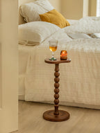 Mesa de centro mini de madera maciza estilo medieval