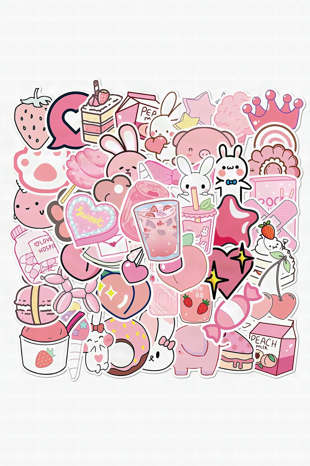 Set de pegatinas rosas