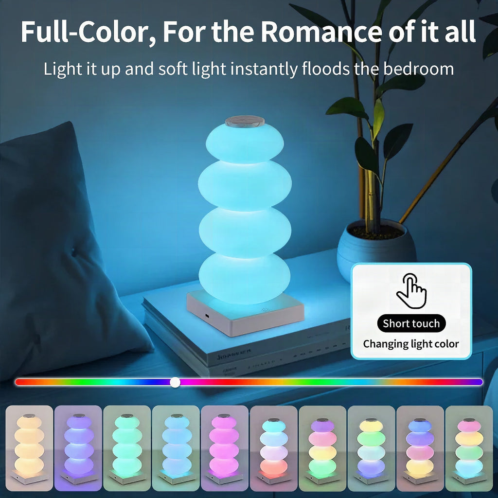 Lámpara LED de mesa AuraGlow con 16 colores RGB y luz cálida