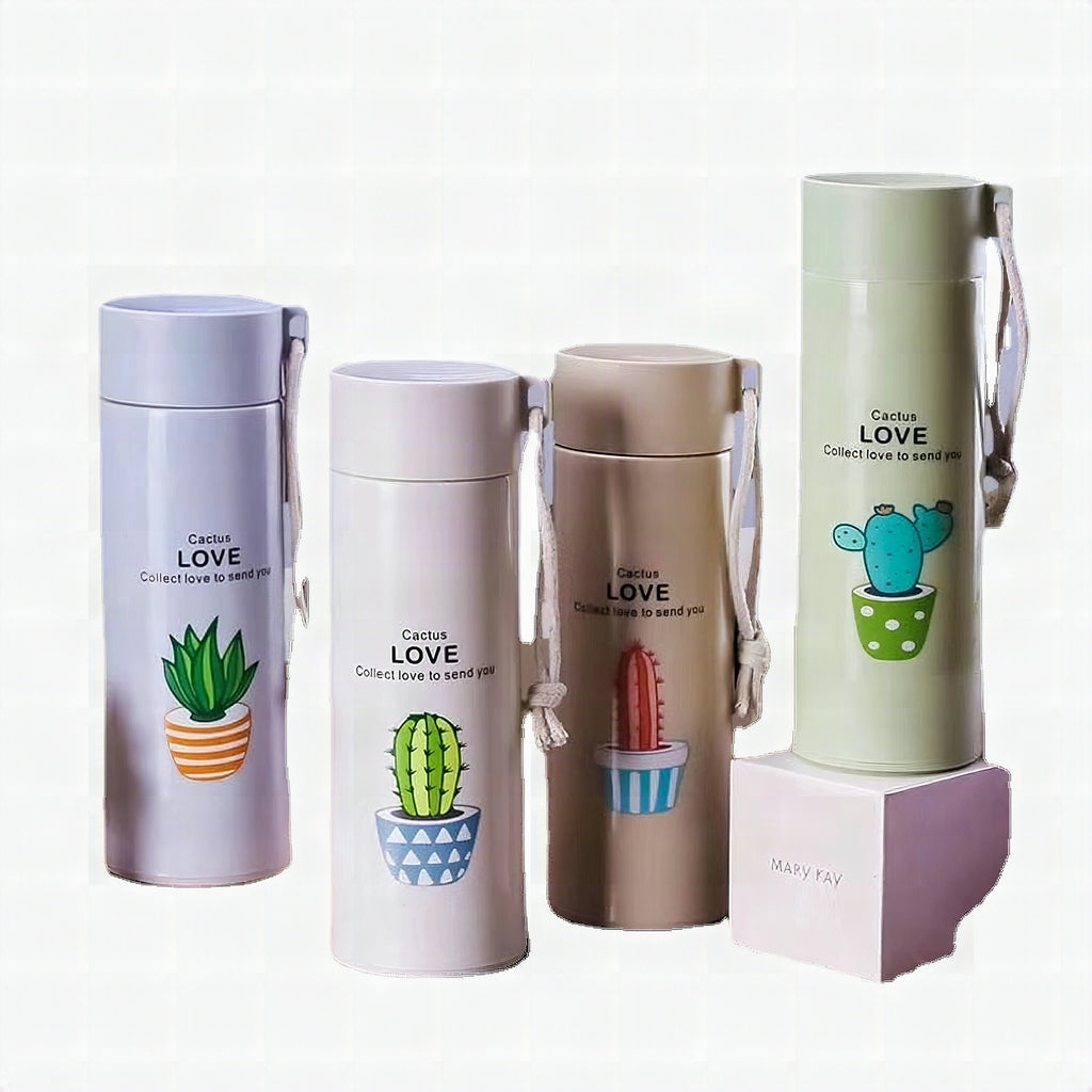 Botella térmica con diseños creativos de cactus