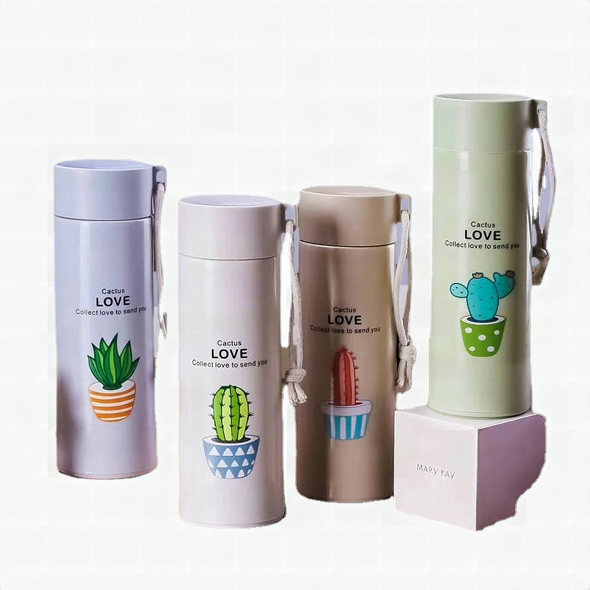 Botella térmica con diseños creativos de cactus