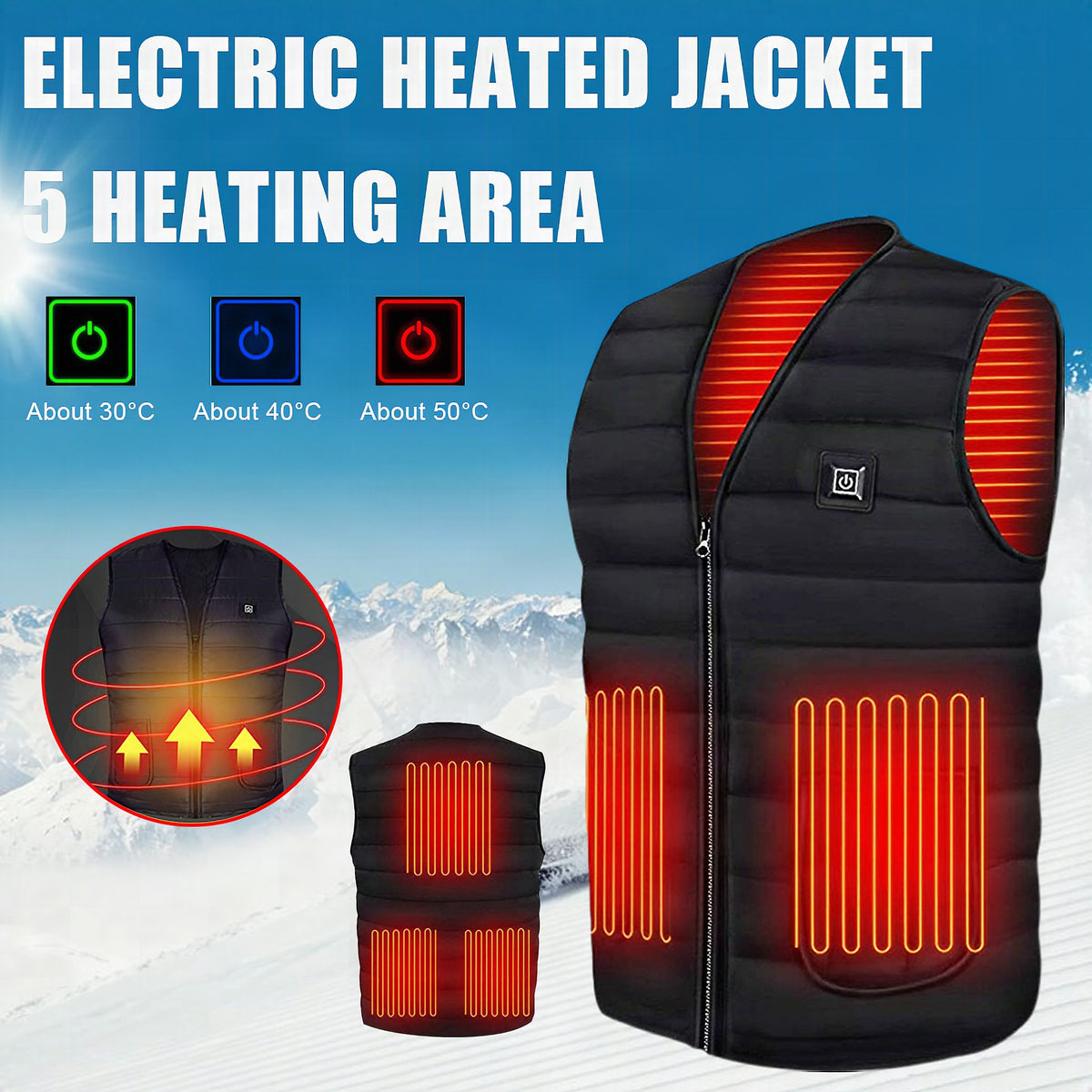 Chaleco de algodón con calefacción eléctrica