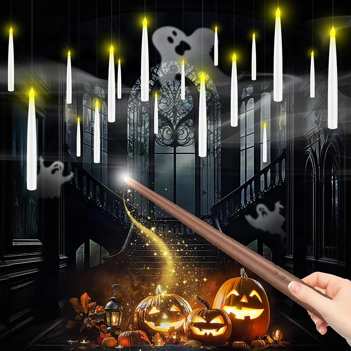 Set de velas LED colgantes LumiGlow con mando a distancia