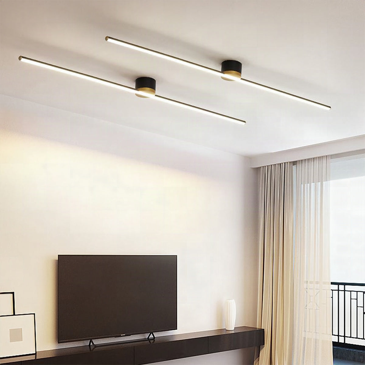 Plafón LED lineal moderno de diseño minimalista