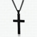 Collar para hombre con colgante de cruz de acero inoxidable