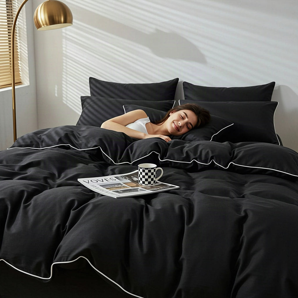 Juego de sábanas premium suaves para cama doble, Queen y King