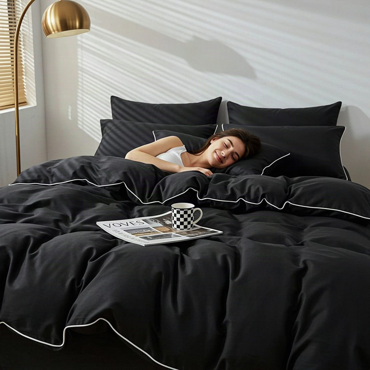 Juego de sábanas premium suaves para cama doble, Queen y King