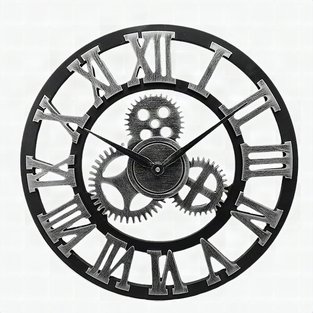 Reloj de pared decorativo 3D retro de gran tamaño hecho a mano