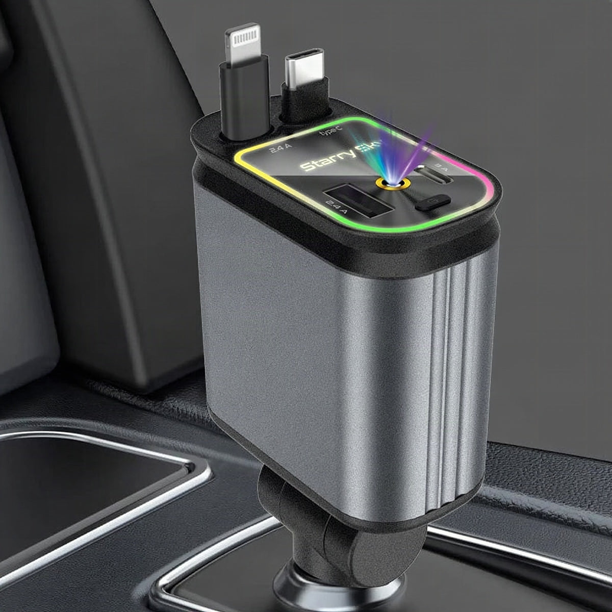 Cargador de coche con luz de estrellas