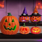 Set de calabazas luminosas Jack O'Lantern – Decoración de Halloween con luz a pilas