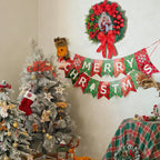 Corona de Navidad con Belén y luces LED