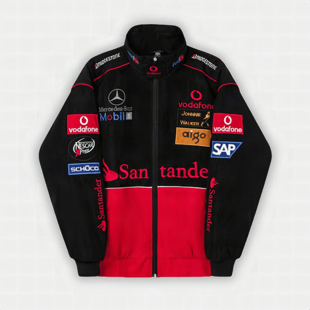 Chaqueta de carreras McLaren x Mercedes-Benz Vintage – Edición Roja – Unisex – Retro