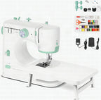 Máquina de coser portátil con 12 puntadas y mesa extensible