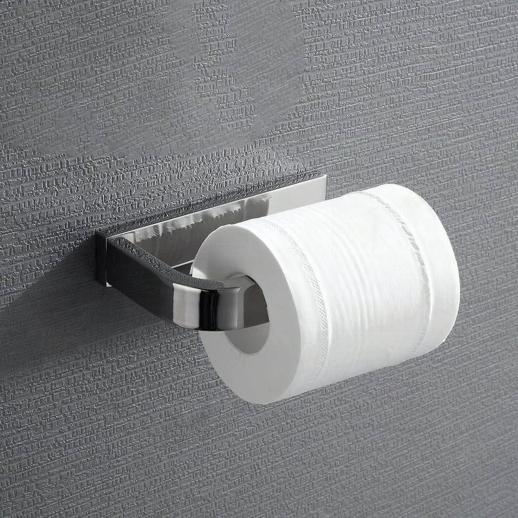 Set de accesorios de baño modernos en cromo pulido — 5 piezas o individuales