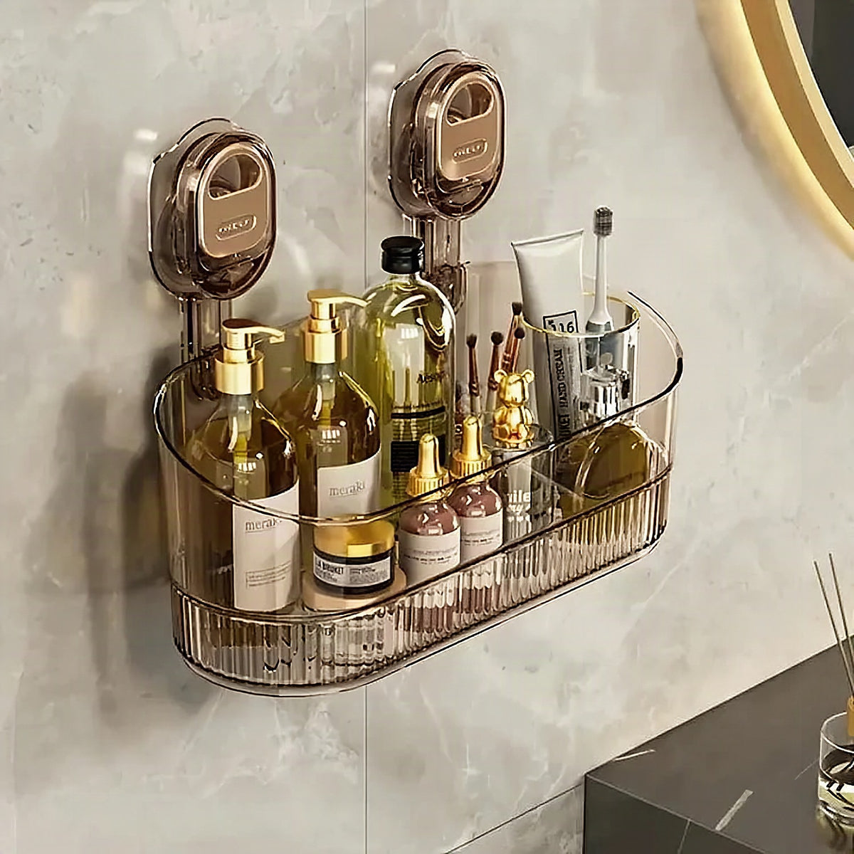 Organizador de baño de cristal elegante