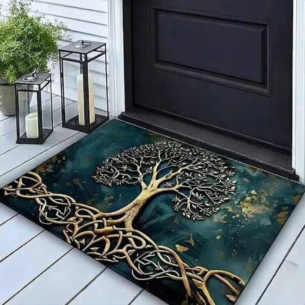 Alfombra redonda artística con diseño mandala