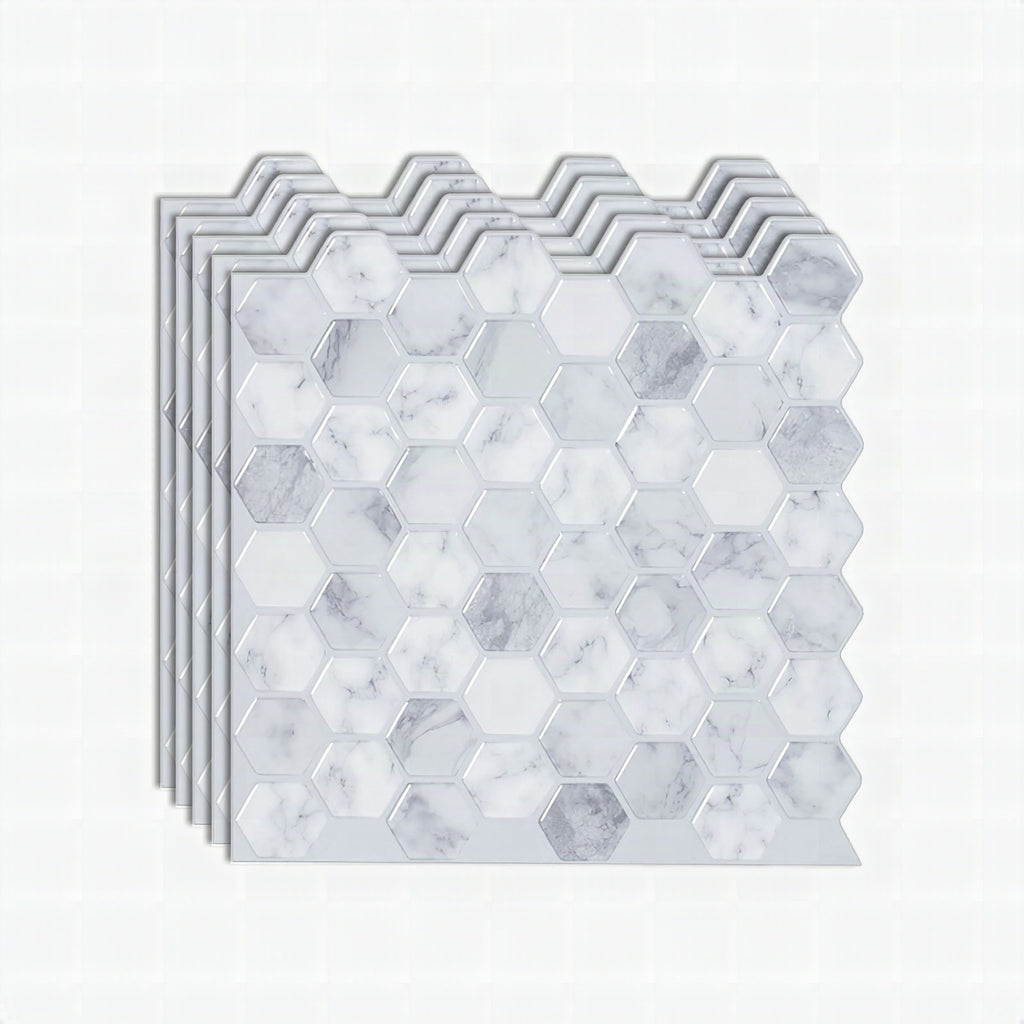 Azulejos adhesivos hexagonales de vinilo resistentes a grasa para cocina