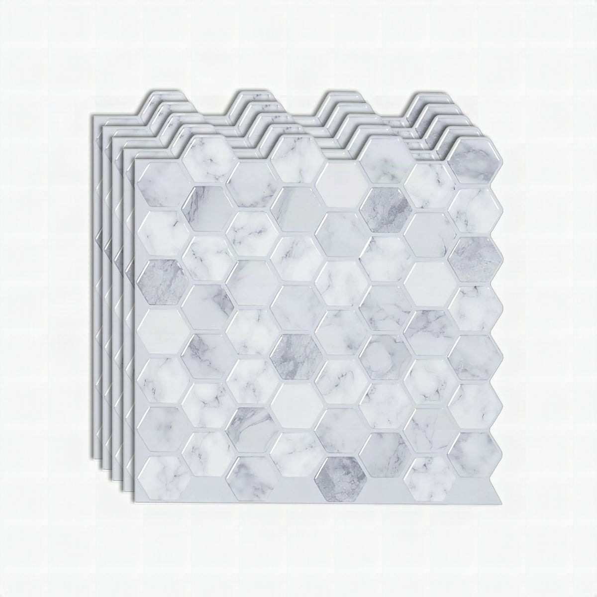 Azulejos adhesivos hexagonales de vinilo resistentes a grasa para cocina
