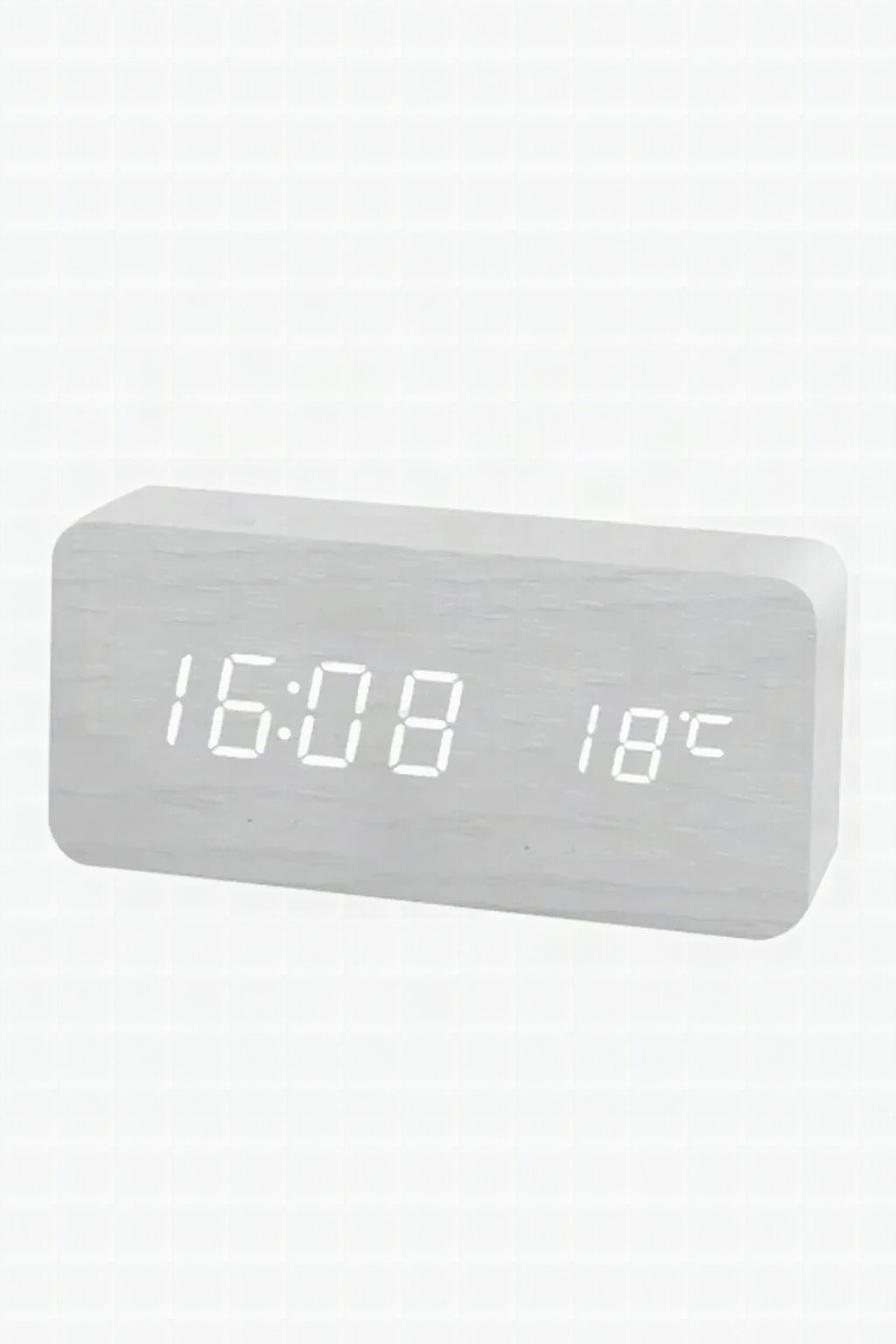 Reloj digital LED de madera