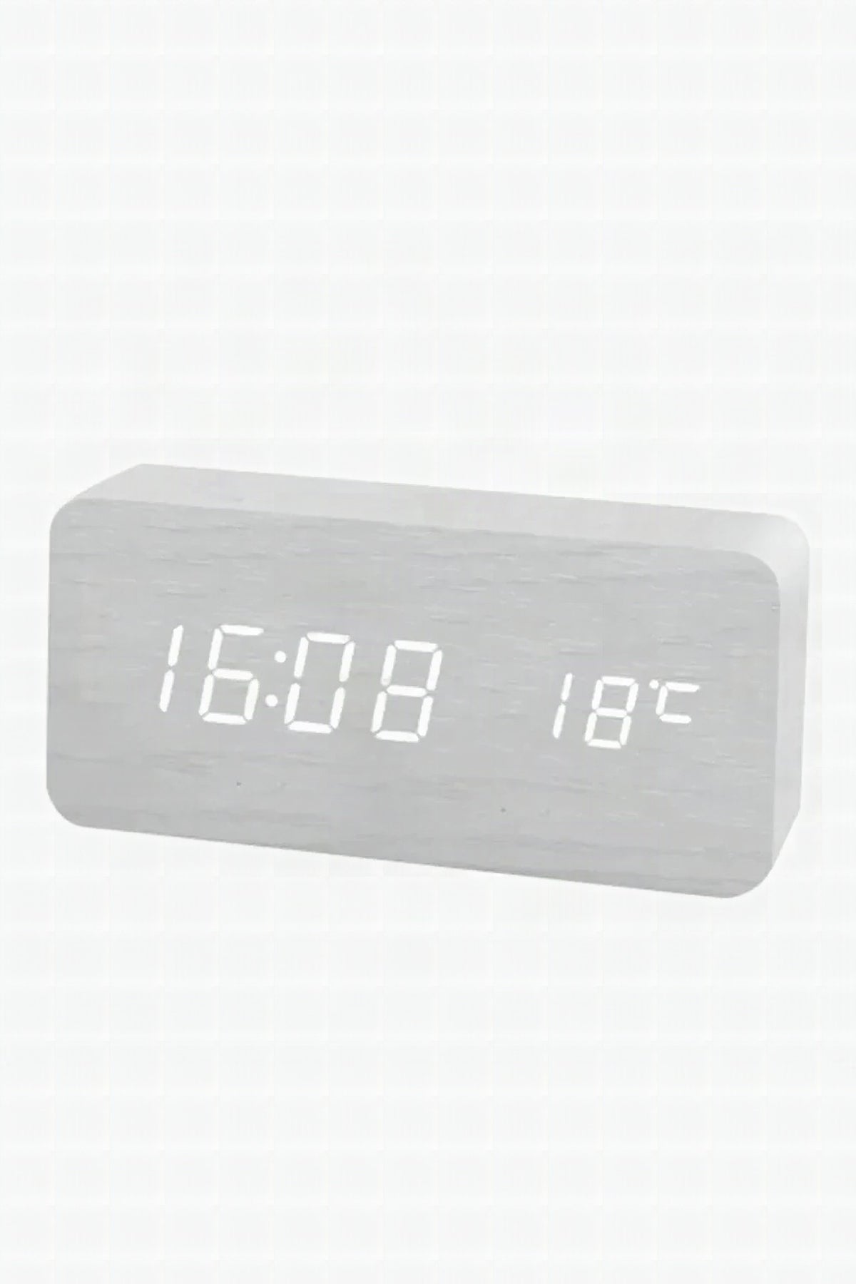Reloj digital LED de madera
