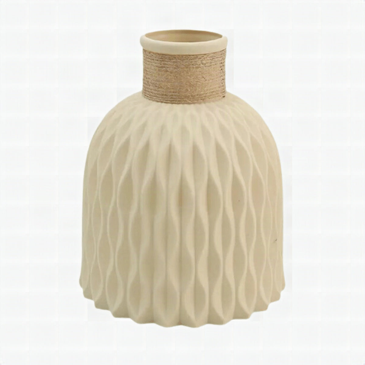 Macetero con textura trenzada para decoración de interiores