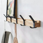 Perchero de pared nórdico con ganchos móviles – Negro