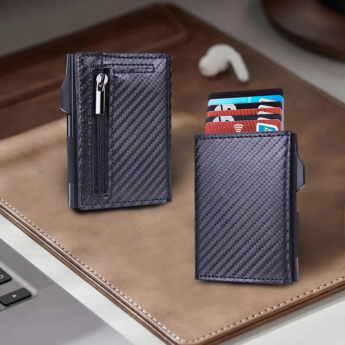 Cartera para hombre con tarjetero automático