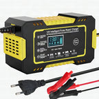 Cargador inteligente de batería de coche 12V 6A con reparación por pulsos y pantalla LCD