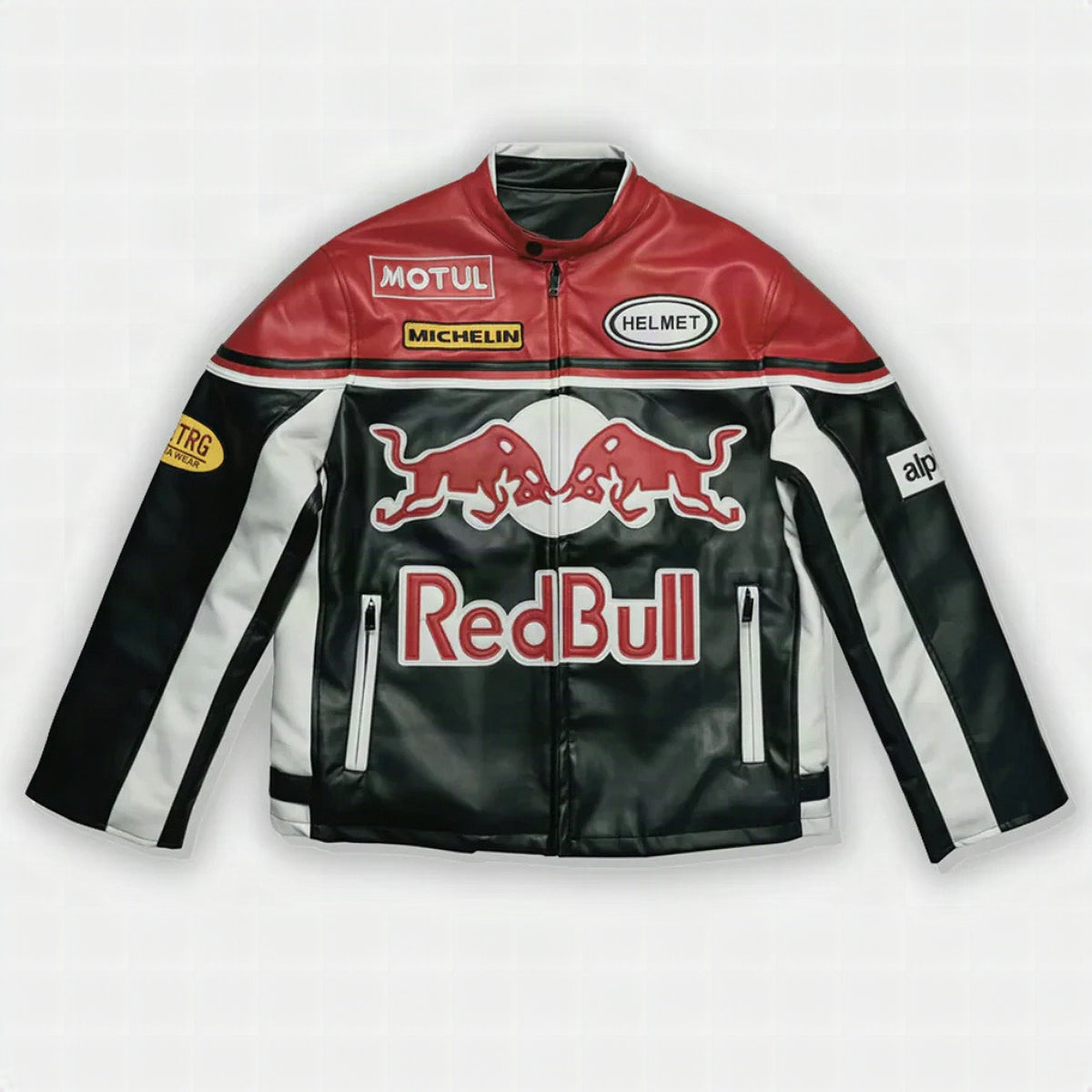 Chaqueta de cuero Red Bull Vintage Racing – Unisex – Retro