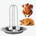 Soporte asador para pollo antiadherente de acero al carbono