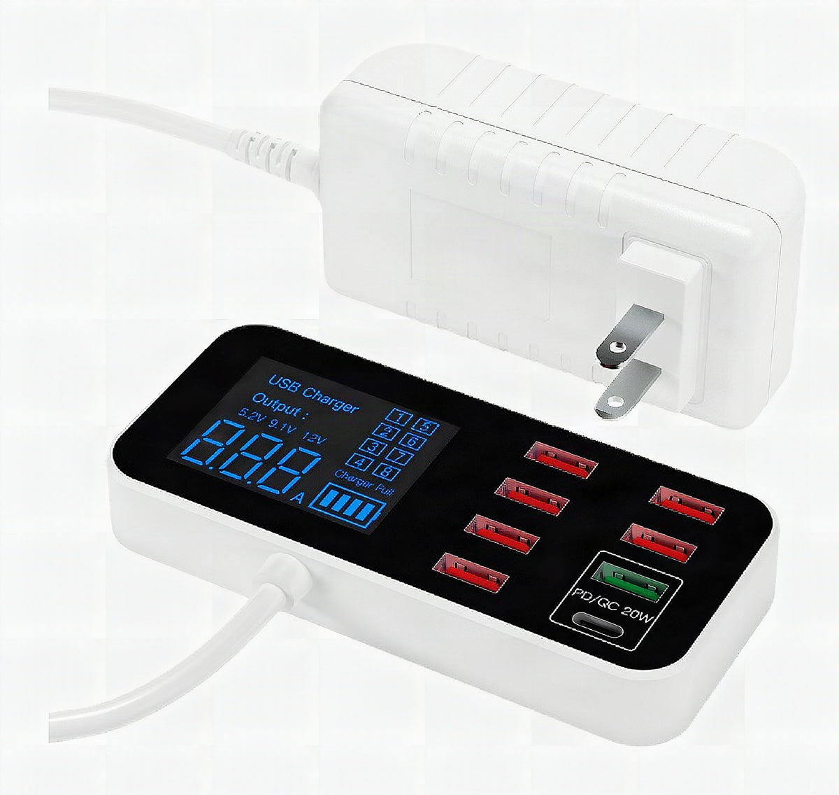 Cargador USB múltiple Eindhoven con carga rápida
