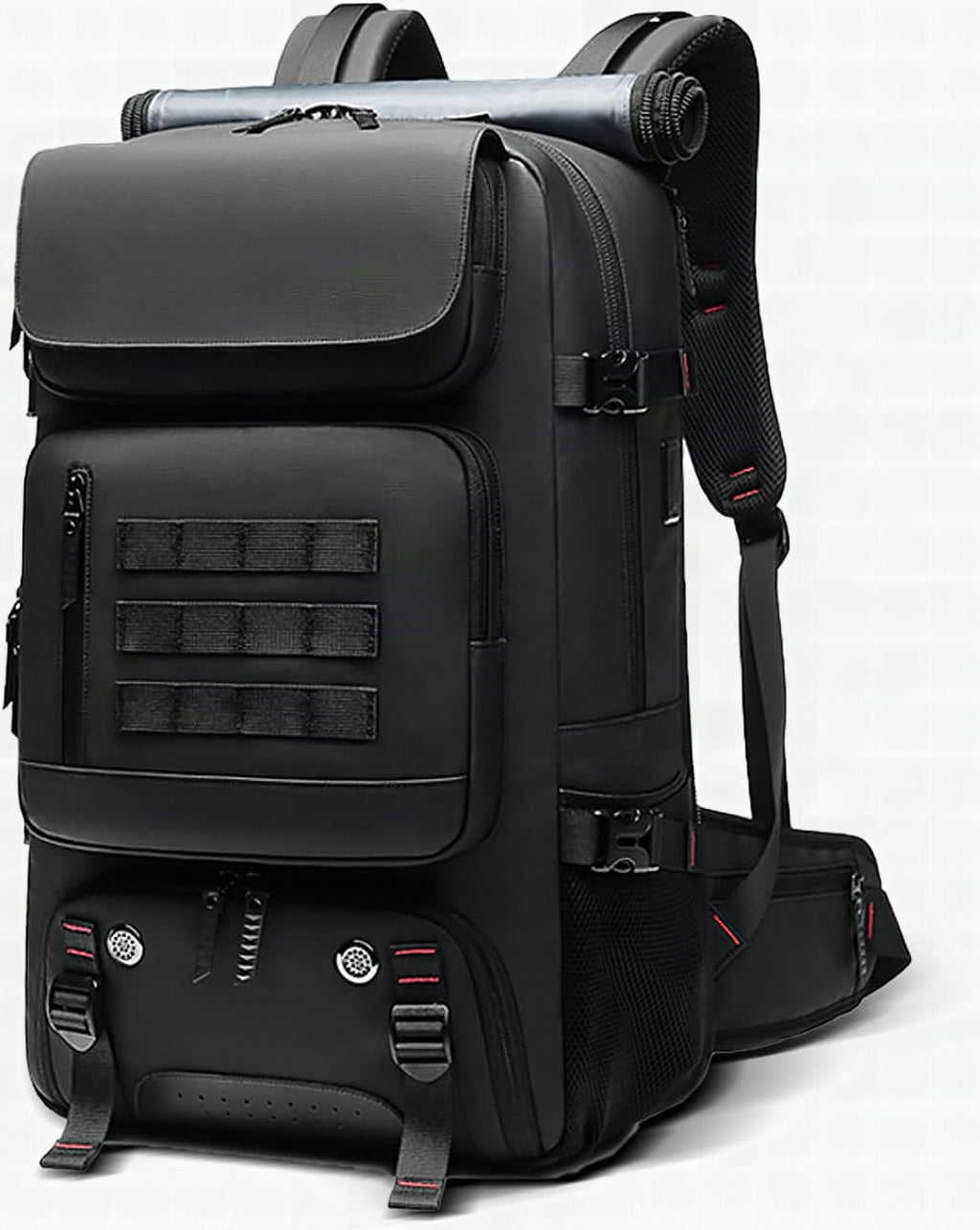 Mochila de viaje impermeable 50 L con compartimento para calzado y puerto USB