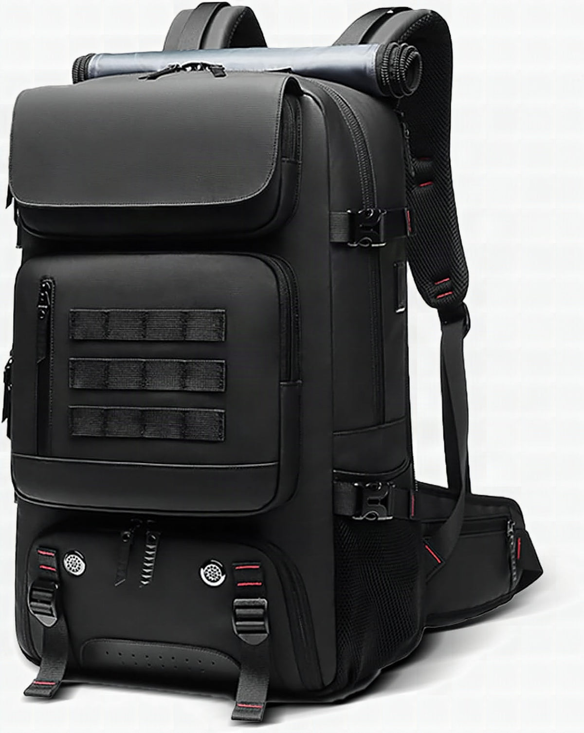 Mochila de viaje impermeable 50 L con compartimento para calzado y puerto USB